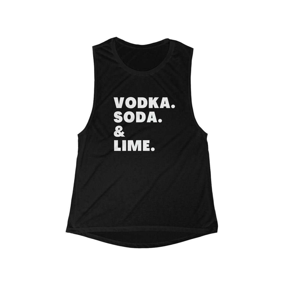 Vodka Soda & Lime tank in black.