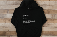 Go Bills definition hoodie in black.