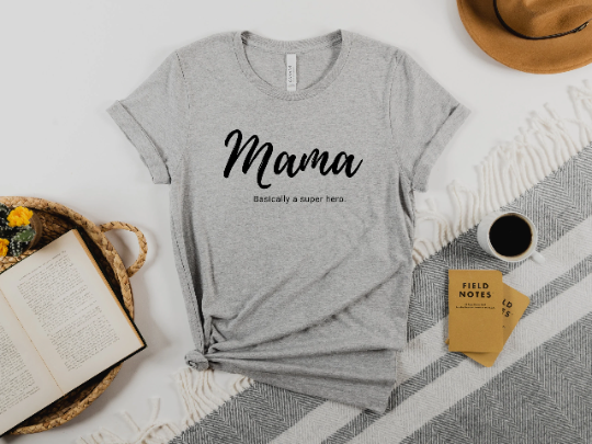 Mama graphic tee in athletic heather.