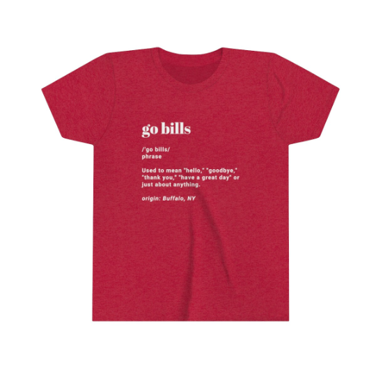 Go Bills in heather red.