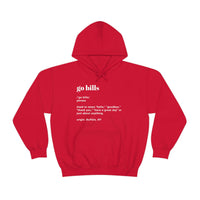 Go Bills definition hoodie in red.