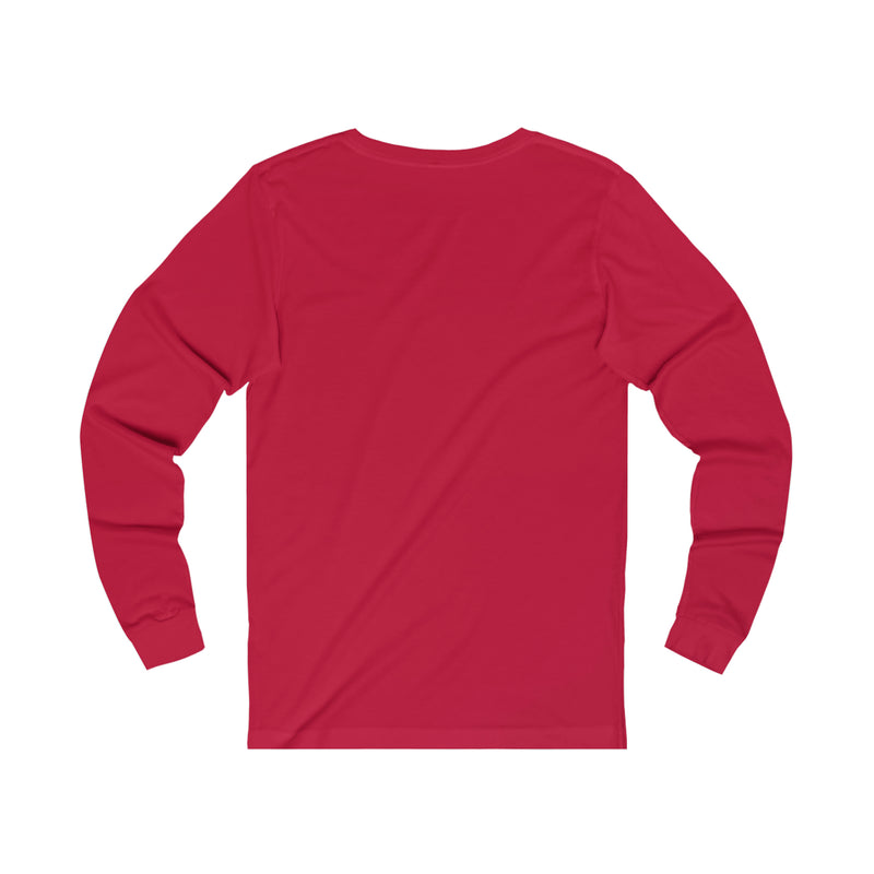 Back of Unisex Go Bills definition long sleeve in red. 